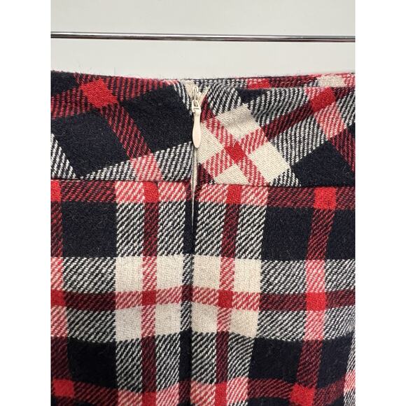 VTG Style Wool Blend Red Tartan Plaid Midi Skirt Sz 22W Preppy Classic Timeless - Picture 7 of 12